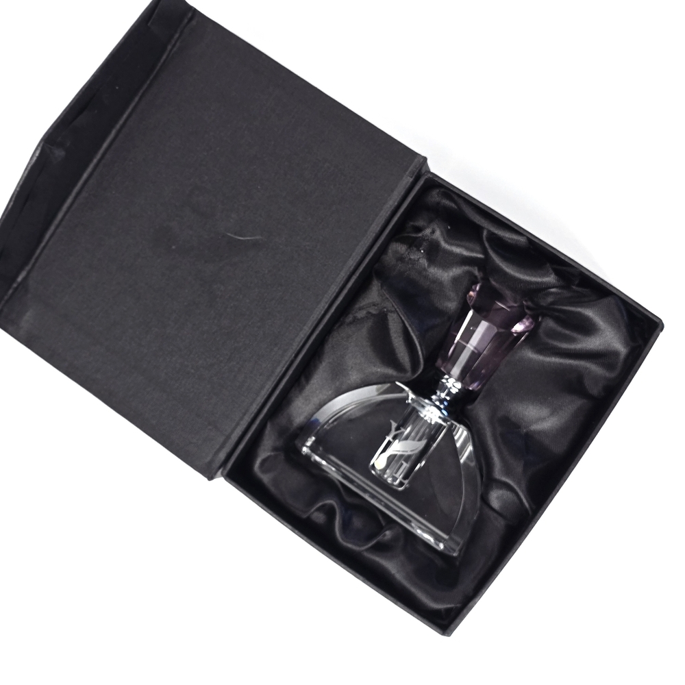 Young Living Essential Oils Glass Perfume Bottle  Purple & Clear Logo with Box
